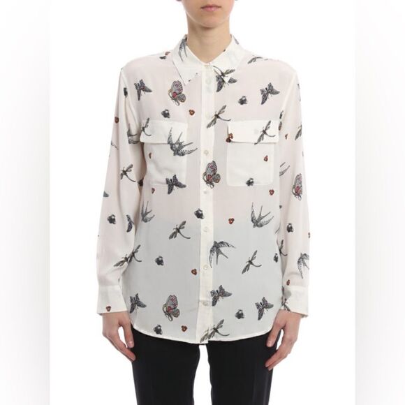 EQUIPMENT Bug print silk shirt - Picture 3 of 10